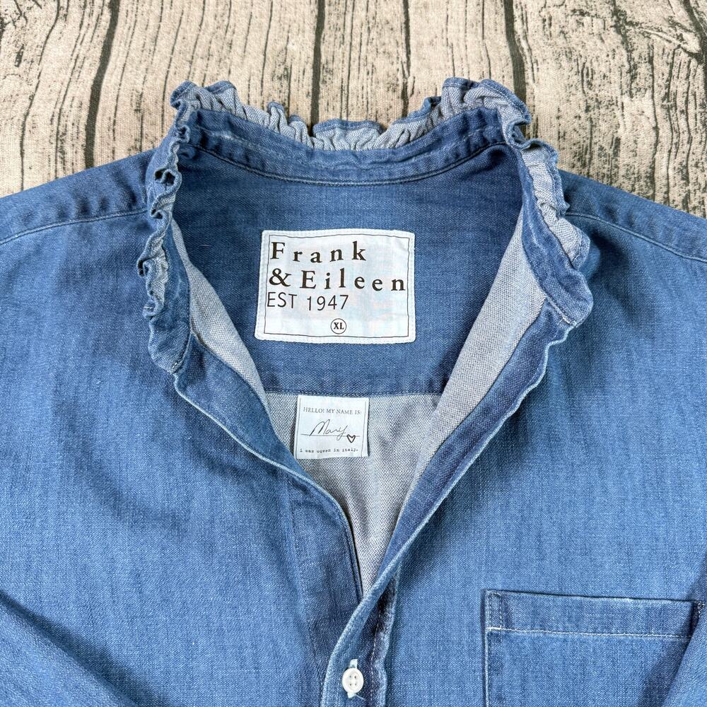 Frank & Eileen Mary Mini Dress Size XL Vintage Stonewashed Indigo Denim Blue - Picture 4 of 12